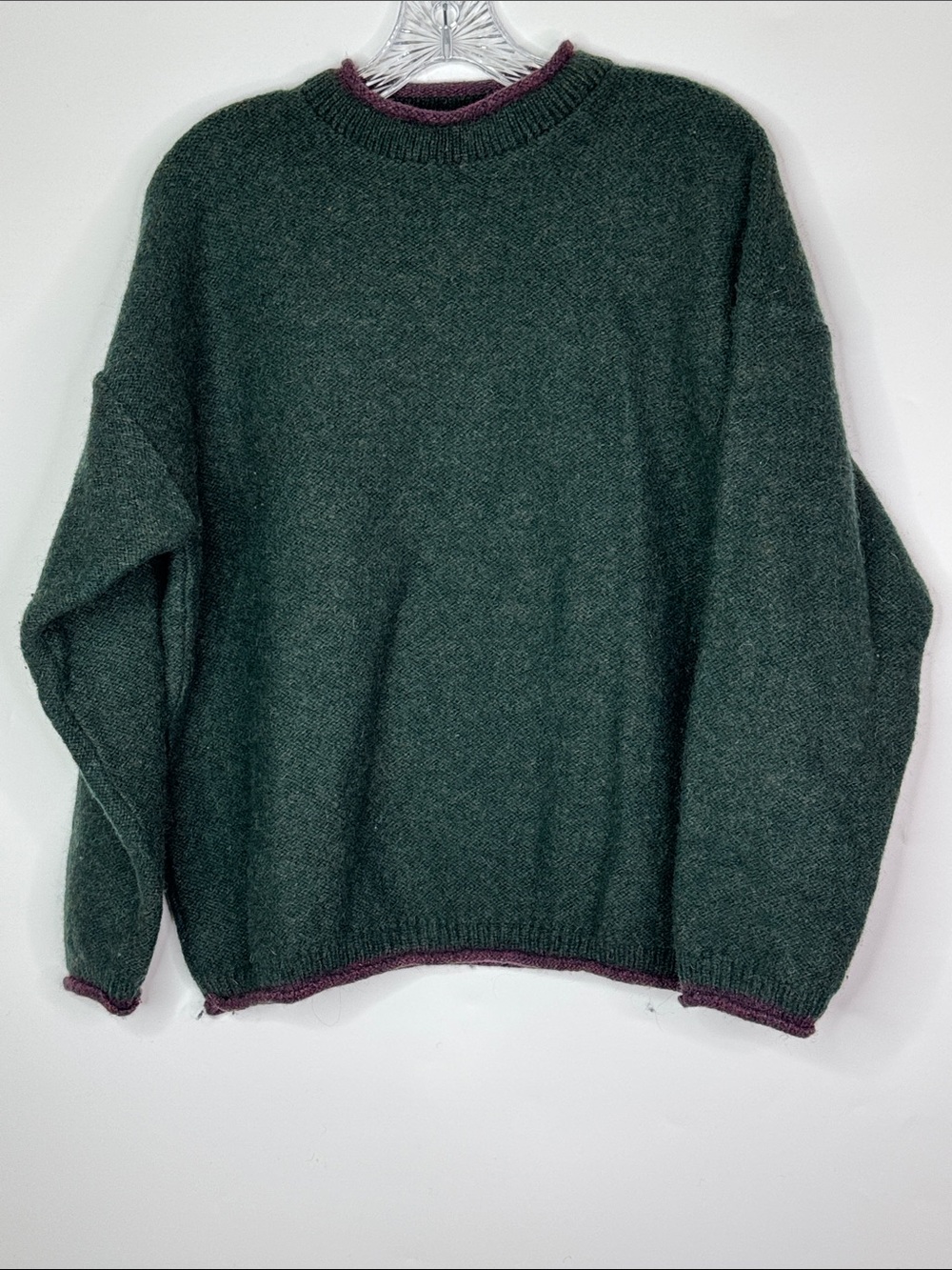 Vintage Winona Green Wool Crewneck Sweater Women's 2X